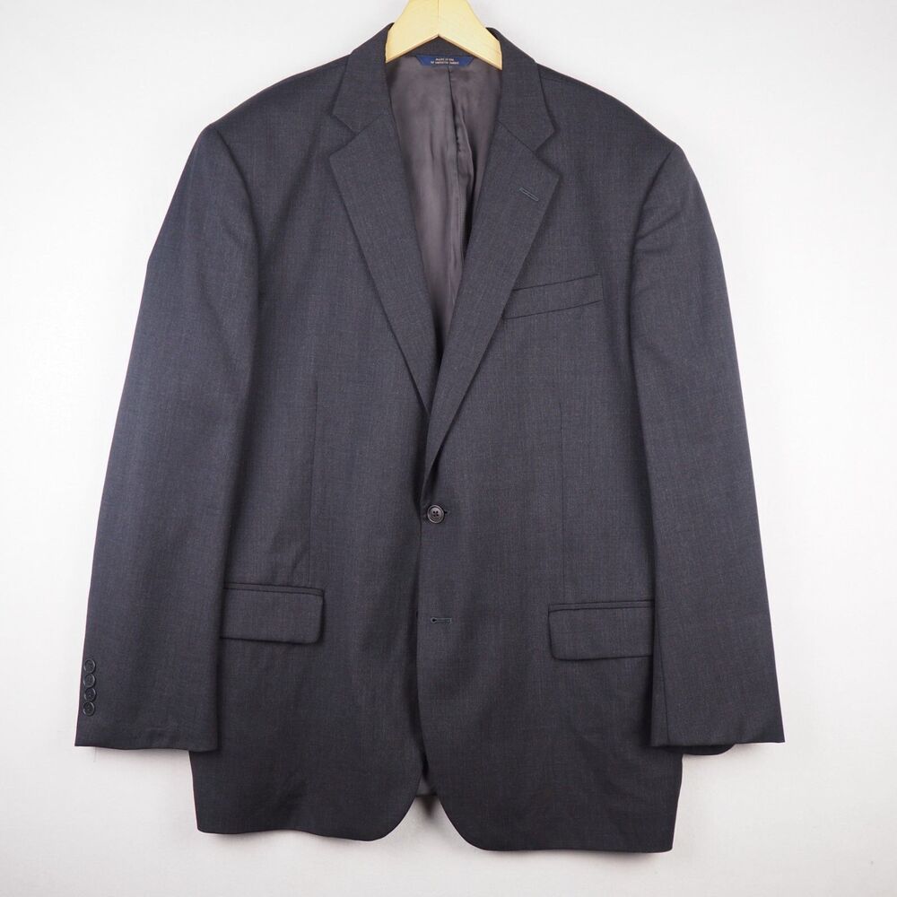 Brooks Brothers Madison Wool Sport Coat Jacket Blazer Gray Men 46R USA READ
